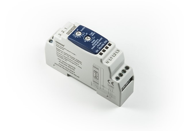 RR3 SeriesRail Mount 230VAC 1CO 10A (rezistif) Phase Sequence %5-%15 Analog Motor Protection Electronic Relay